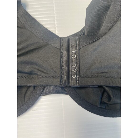 Cacique Unlined Full Coverage Underwire Bra Black Sz 46D NWT New Classic Support - Picture 3 of 8